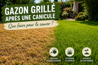 Gazon grillé après une canicule : que faire pour retrouver une belle pelouse ?